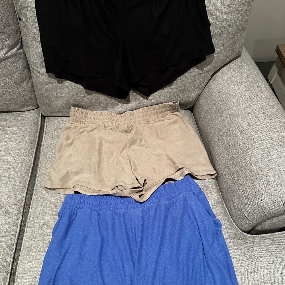 Athletic Works Women's Elastic-Waist Shorts - Black, Beige, Blue xl